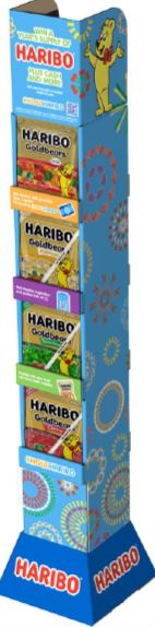 Haribo Peg Bag Skinny Tower GB5oz, straw,pine,chry 48ct