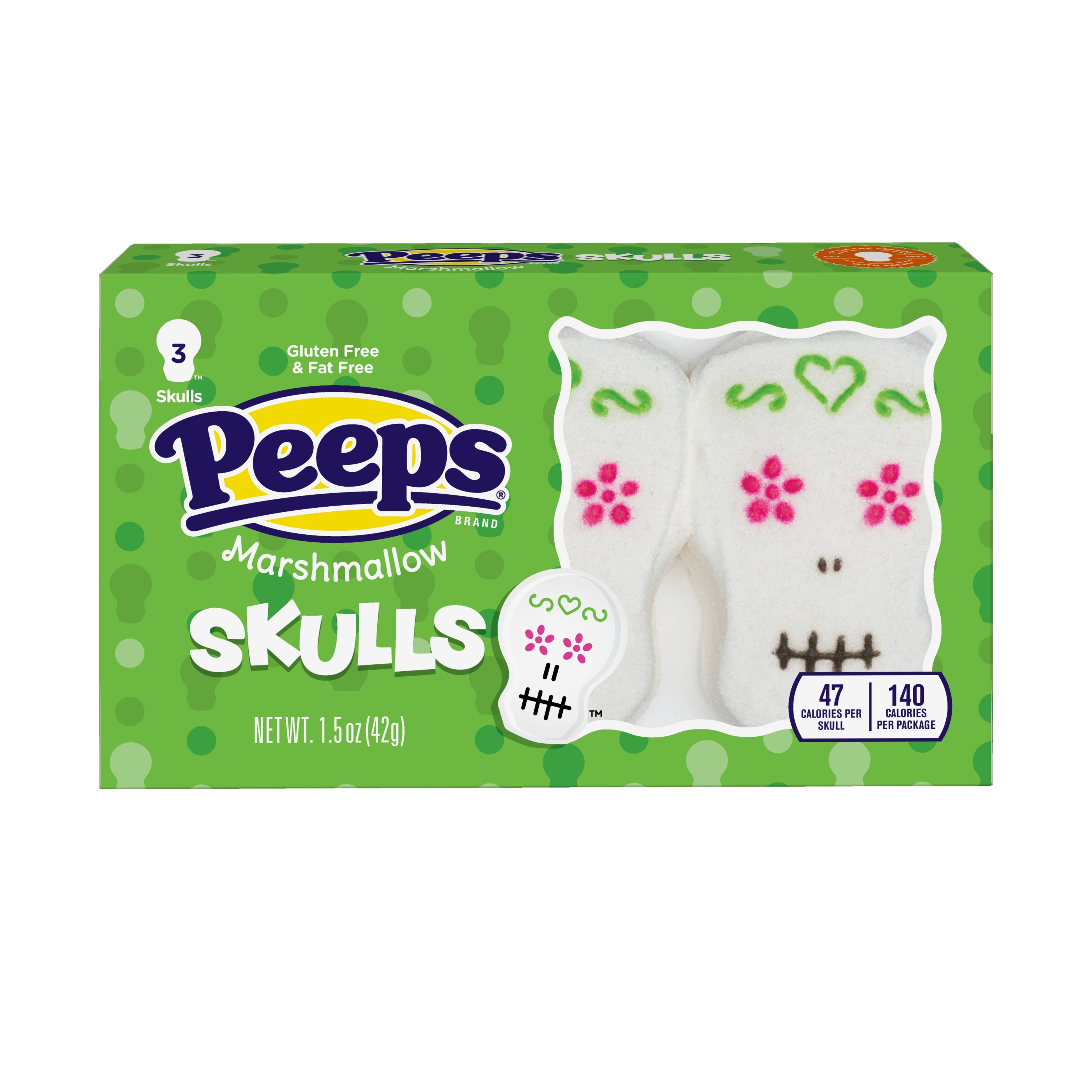 Jb Halloween Peeps 3ct  Marshmallow Skulls   24/1.5oz