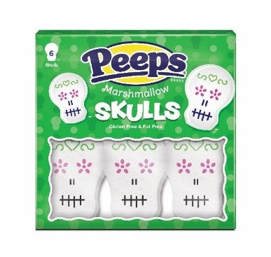 Jb Halloween Peeps 6ct  Marshmallow Skulls   12/3oz