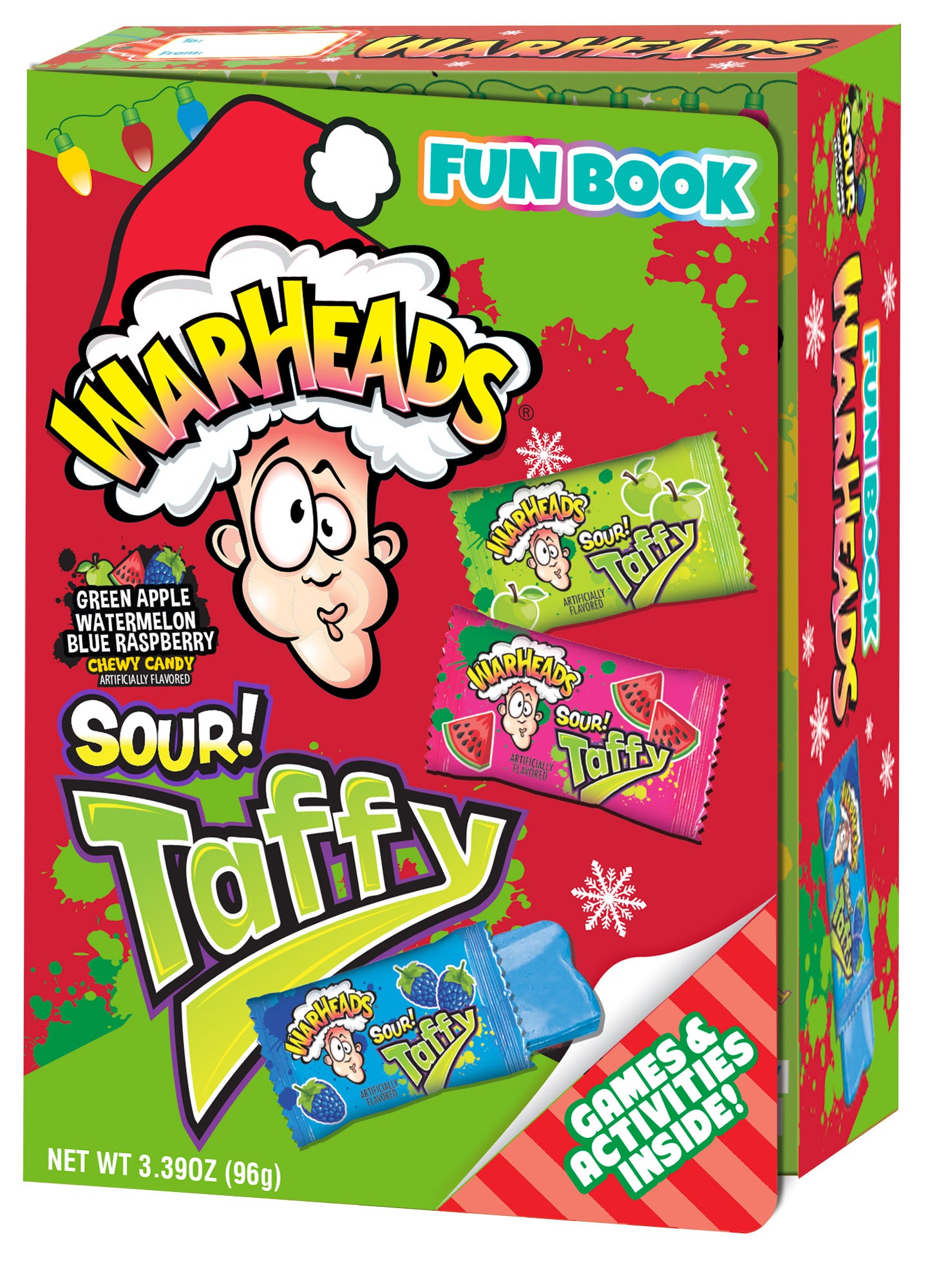 Warheads Taffy Candy Book 3.39oz 2/12ct