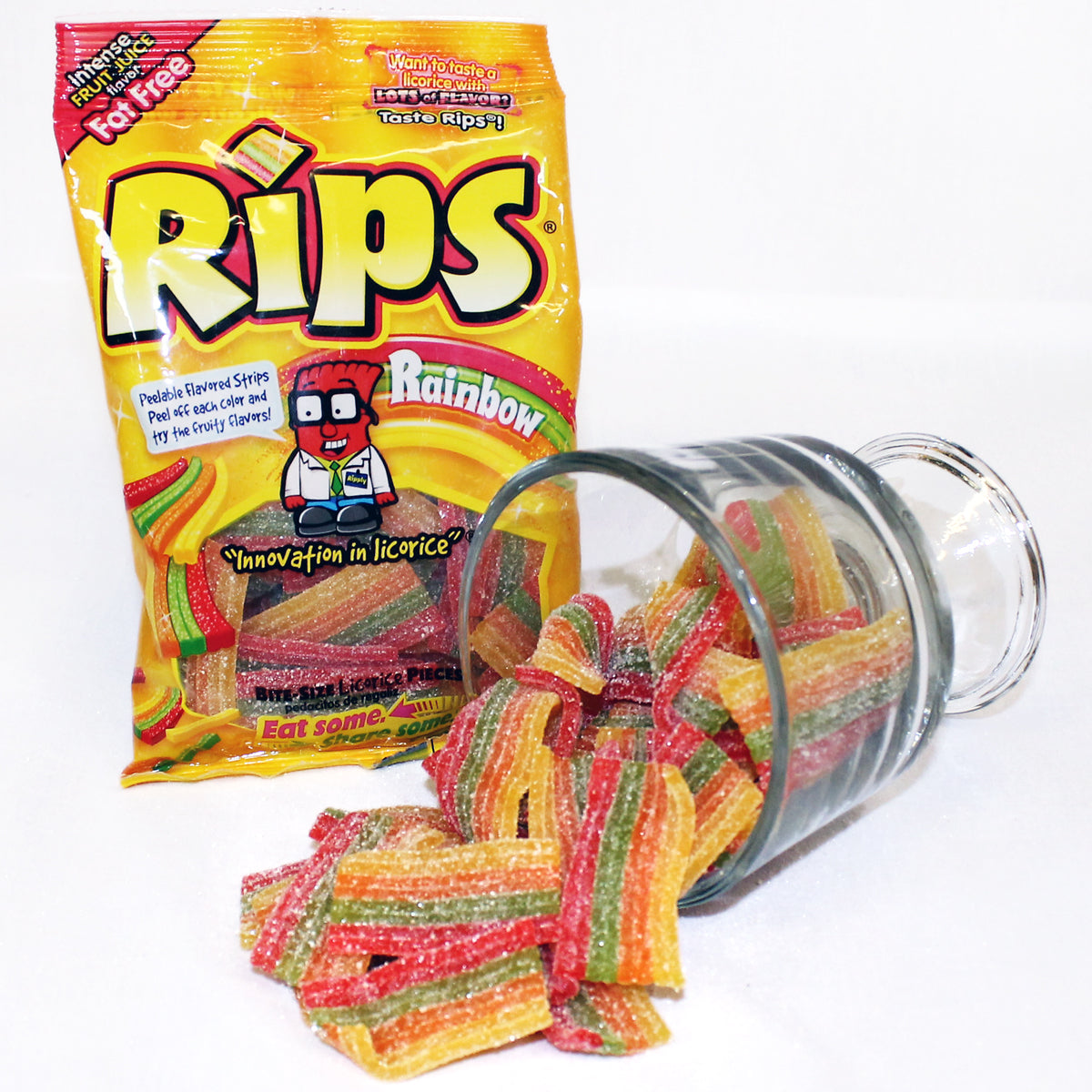 Rips Bite-Size Peelable Rainbow Pieces 4.0 oz. Peg Bag