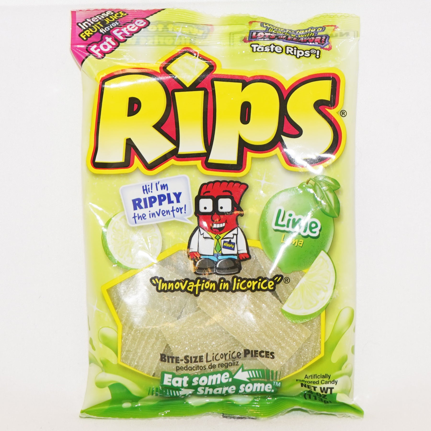 Rips Bite-Size Lime 4 oz Peg Bag 1/12ct