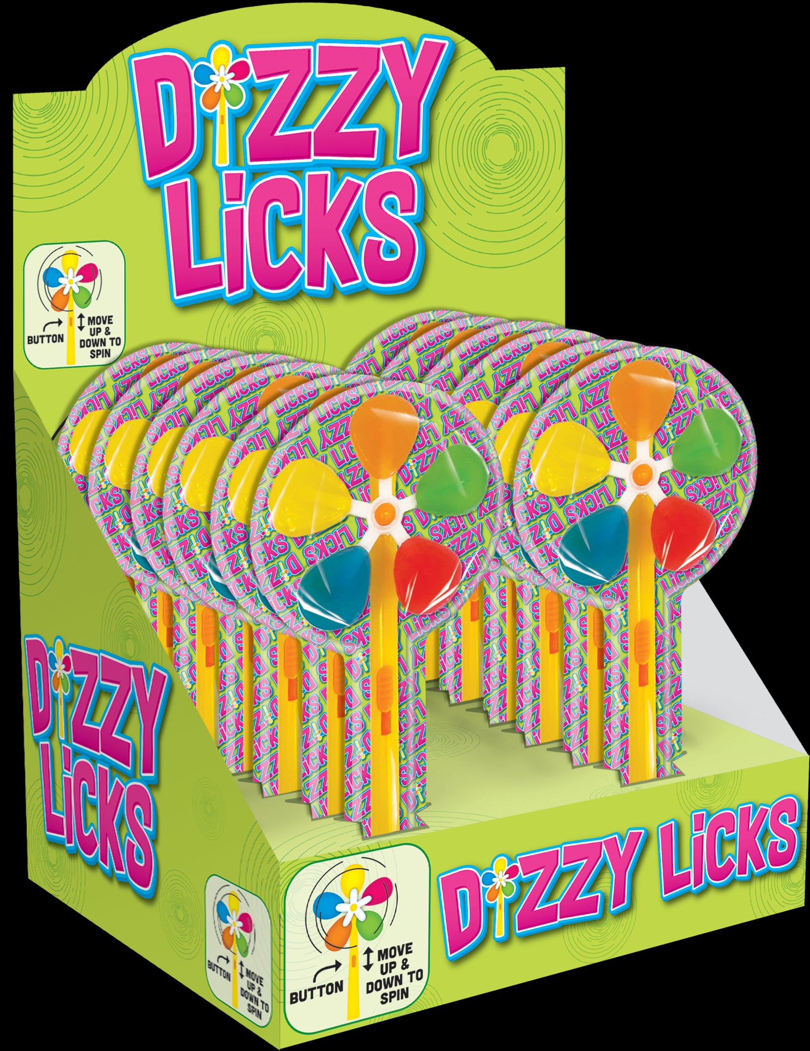 Dizzy Licks Spinning Lollipop .77oz 12x12 Mastercase