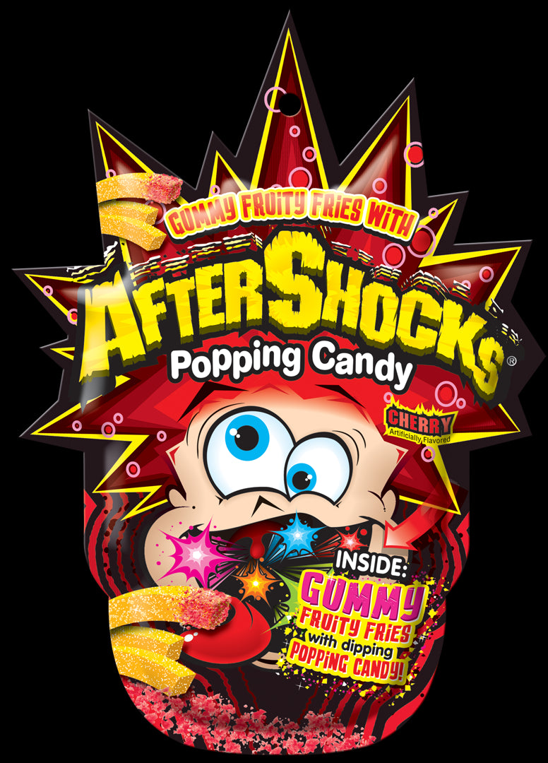 AfterShocks Gummy Fruity Fries with Cherry Popping Candy Dip 1.48 oz Clip strip