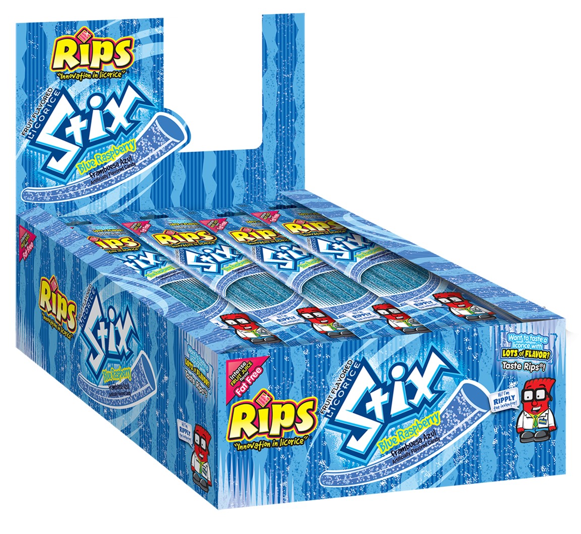 Rips Stix Blue Raspberry 1.76oz 8/24ct