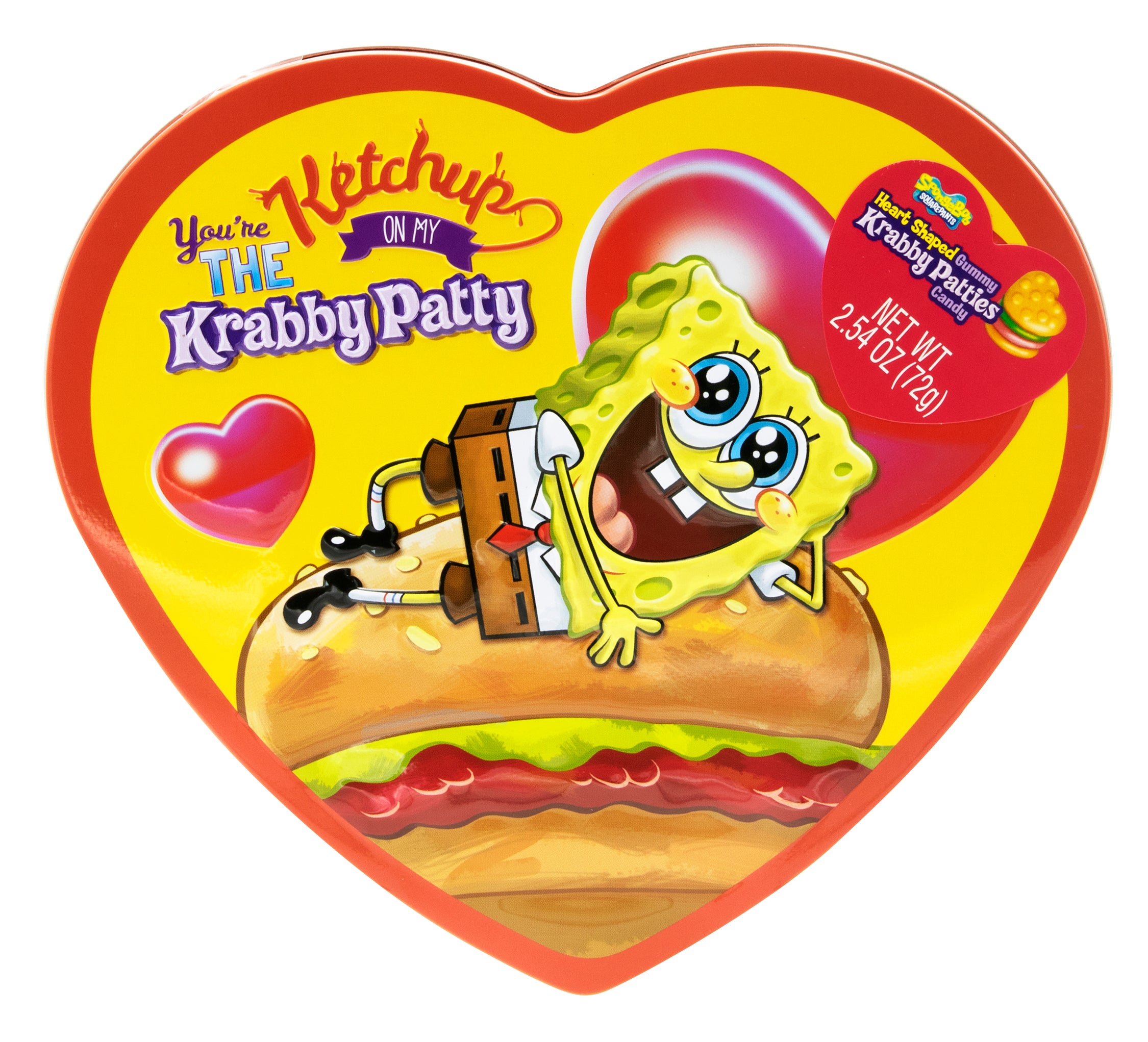 Krabby Patties Heart Tin 2.54 oz 6ct