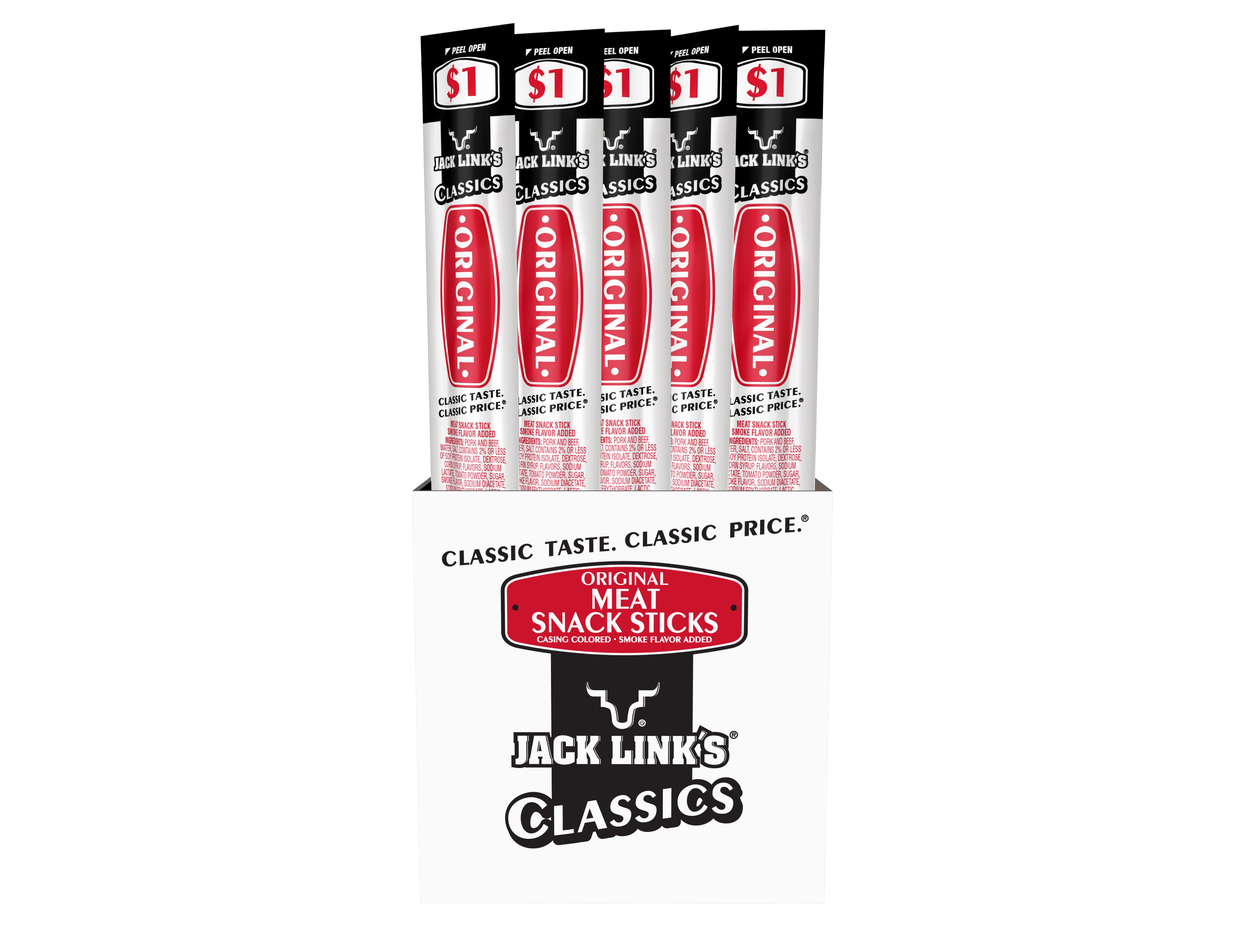 Jack Link's Sticks Classic Beef Original 6/20ct 0.8oz