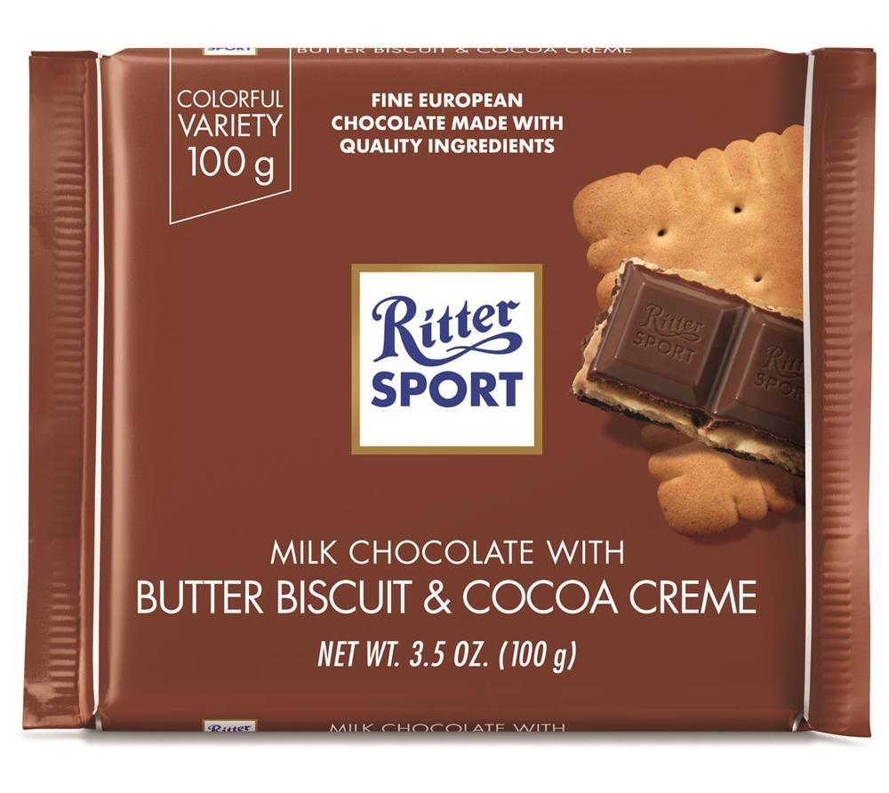 Ritter Sport Milk Choc  Butter Biscuit Bar 3.5oz 8/11ct