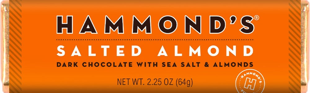 Hammond's Choc Bar Nat Salted Almd DC 2.25 oz 12/12ct