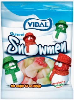 Vidal Christmas Gummi Snowman (Sugared)   4.5 oz 1/14ct