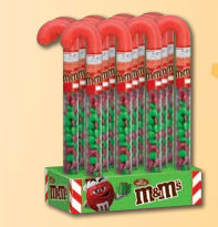 M&M'S MILK CHOCOLATE CHRISTMAS CANE 3 OUNCE 12 PER CASE