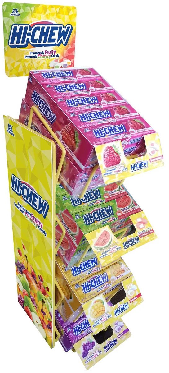 Hi Chew Fruit Chews Yellow Wire Rack Display 105ct