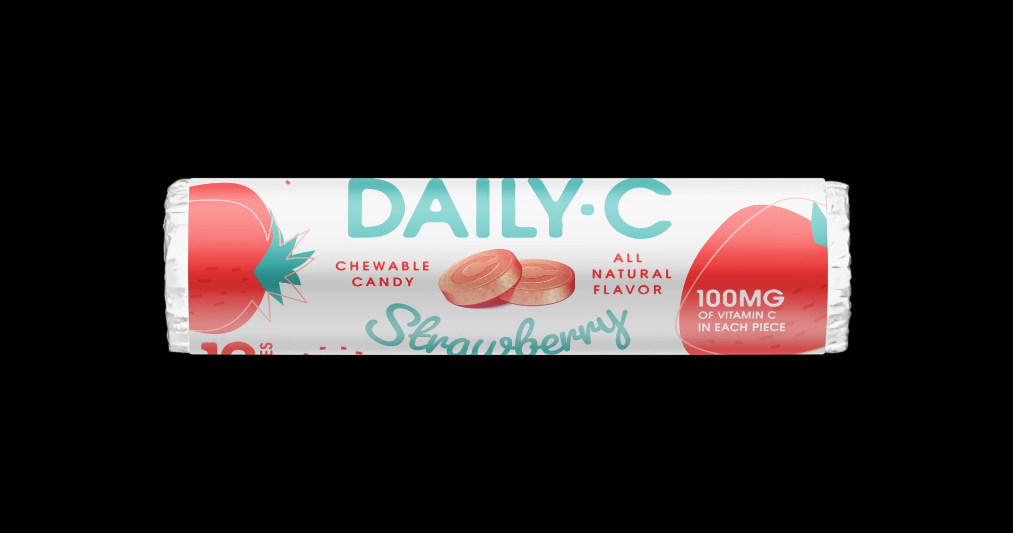 Daily-C Rolls Strawberry 12 pc 1.3oz  6/24ct