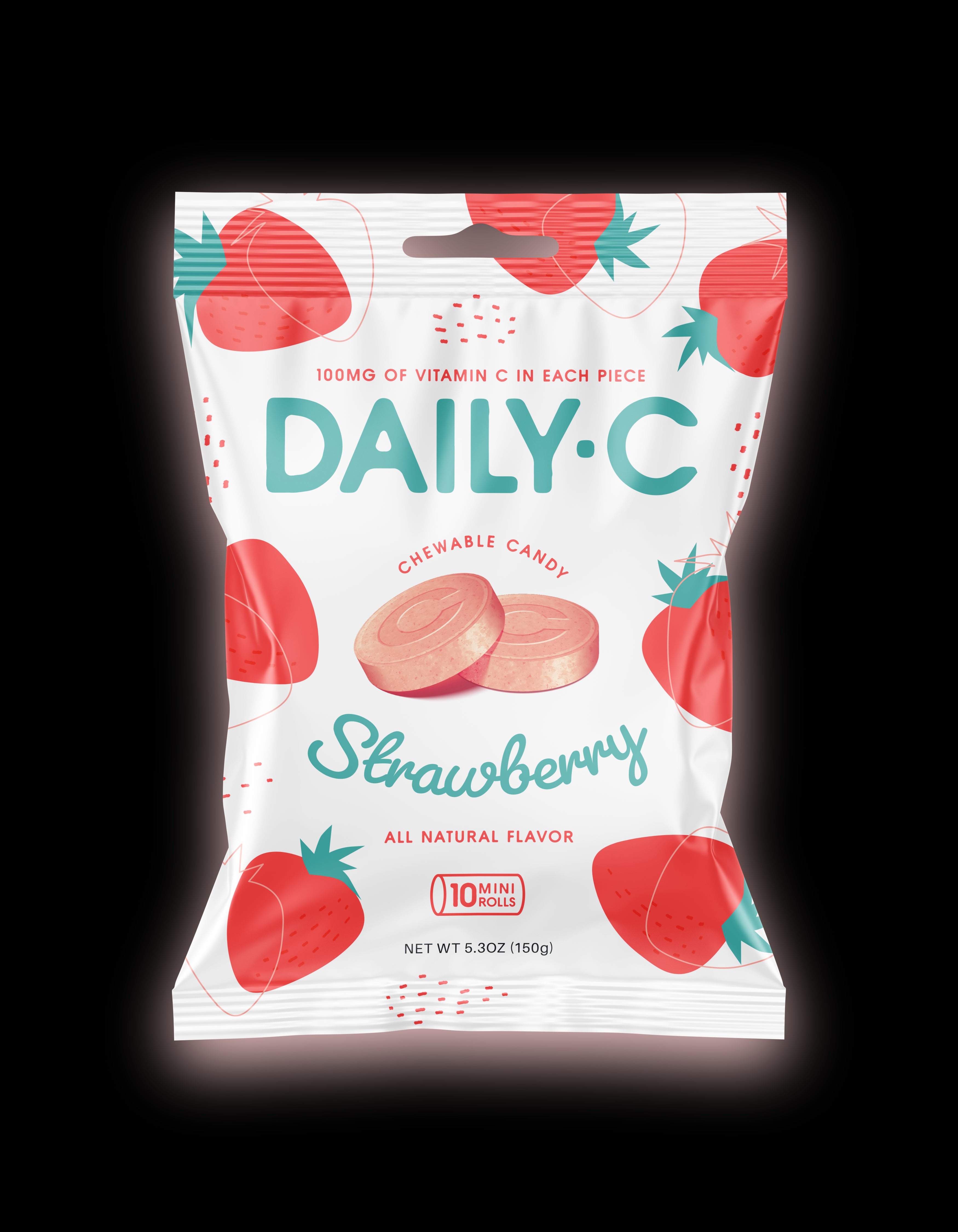 Daily-C Peg Bags Strawberry 5.3oz 1/12ct