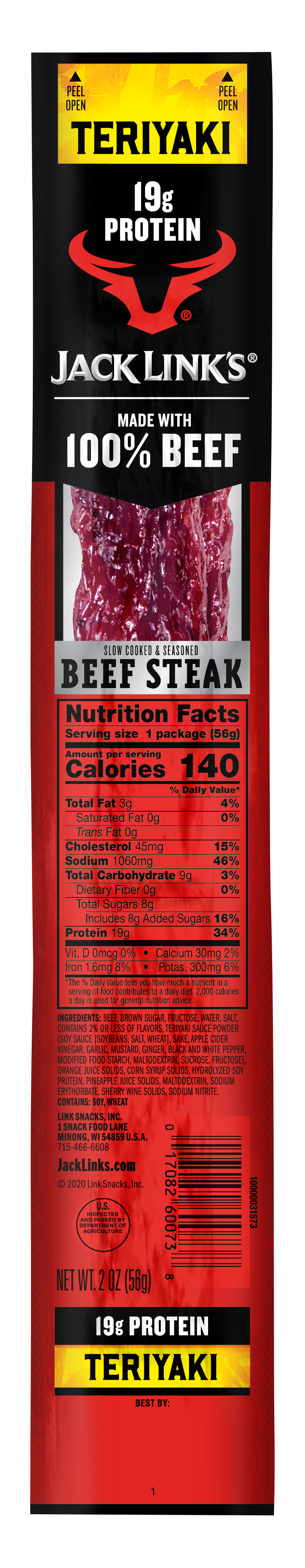 Jack Link's Steaks Beef Teriyaki 12/12ct 2oz