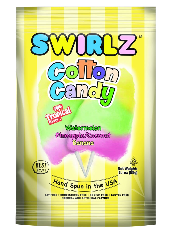 Taste Of Nature Cotton Candy Tropical Swirlz Clip Strip 12ct 3.1oz