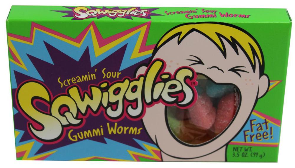 Taste Of Nature Concession Boxes Sqwigglies -Sour Gummi Worms 12ct 3.5oz