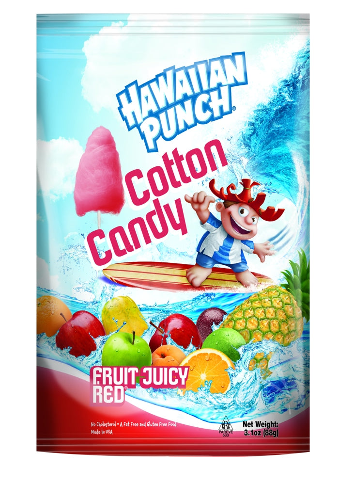 Taste Of Nature Cotton Candy Hawaiian Punch Clip Strip 12ct 3.1oz