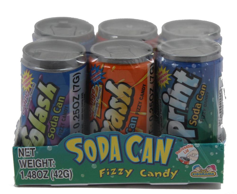 Kidsmania Novelty Soda Can Fizzy Candy 12/12ct 1.48oz