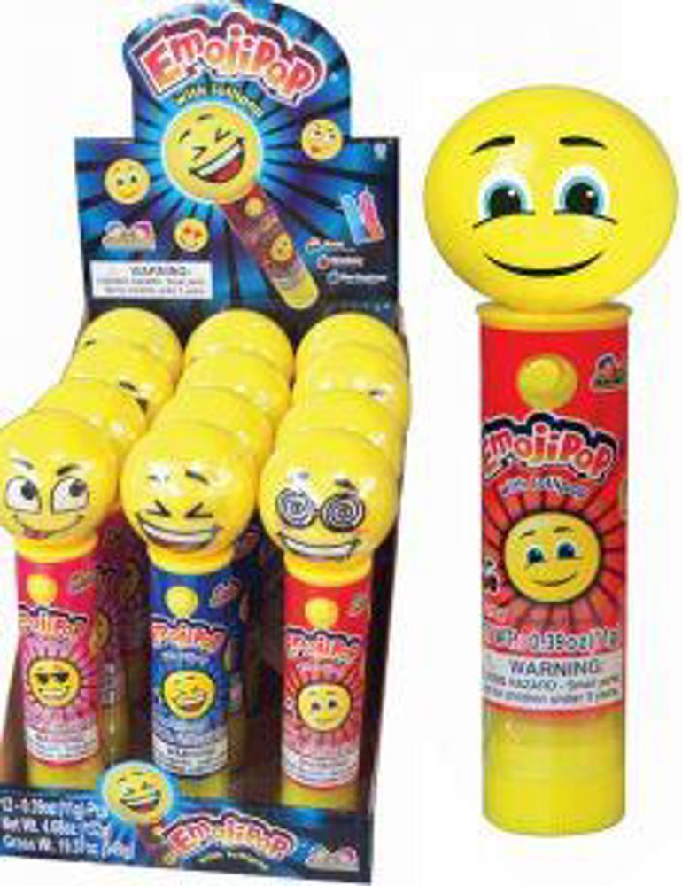 Kidsmania Novelty Emojipop with lollipop 12/12ct 3.9oz