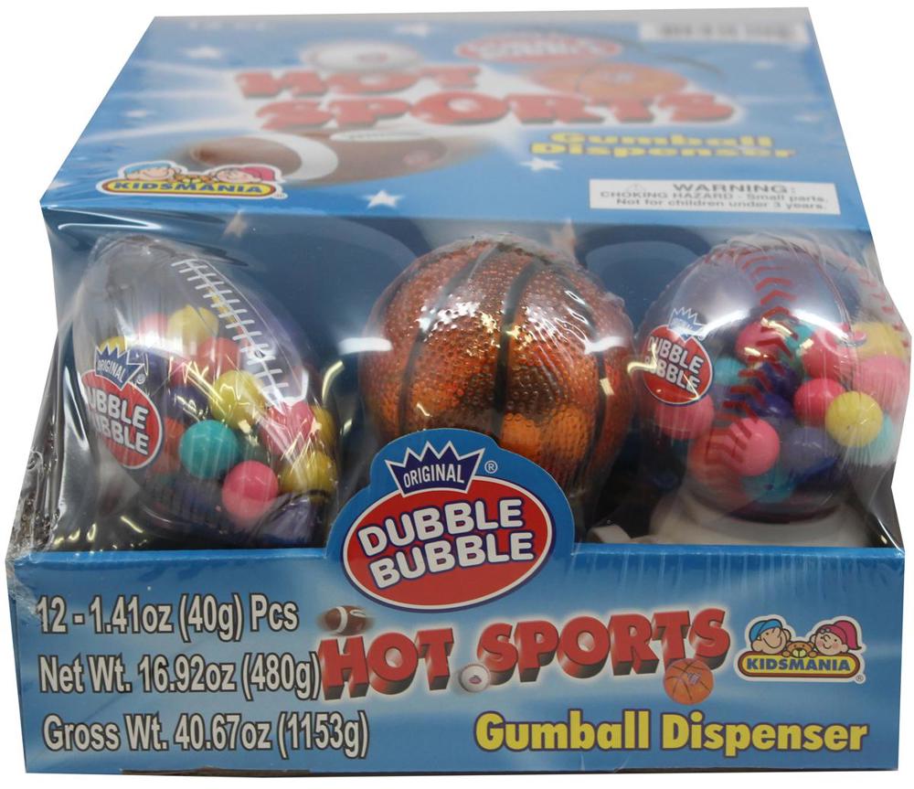 Kidsmania Novelty Hot Sports Gum Ball Dispenser 12/12ct 1.41oz