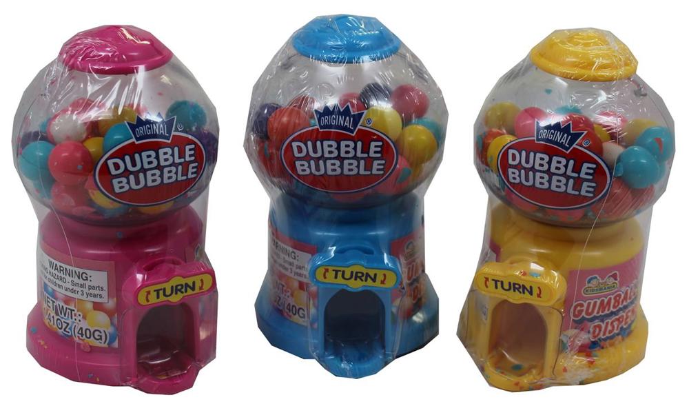 Kidsmania Novelty Mini Gumball Machine Dubble Bubble 12/12ct 1.41oz