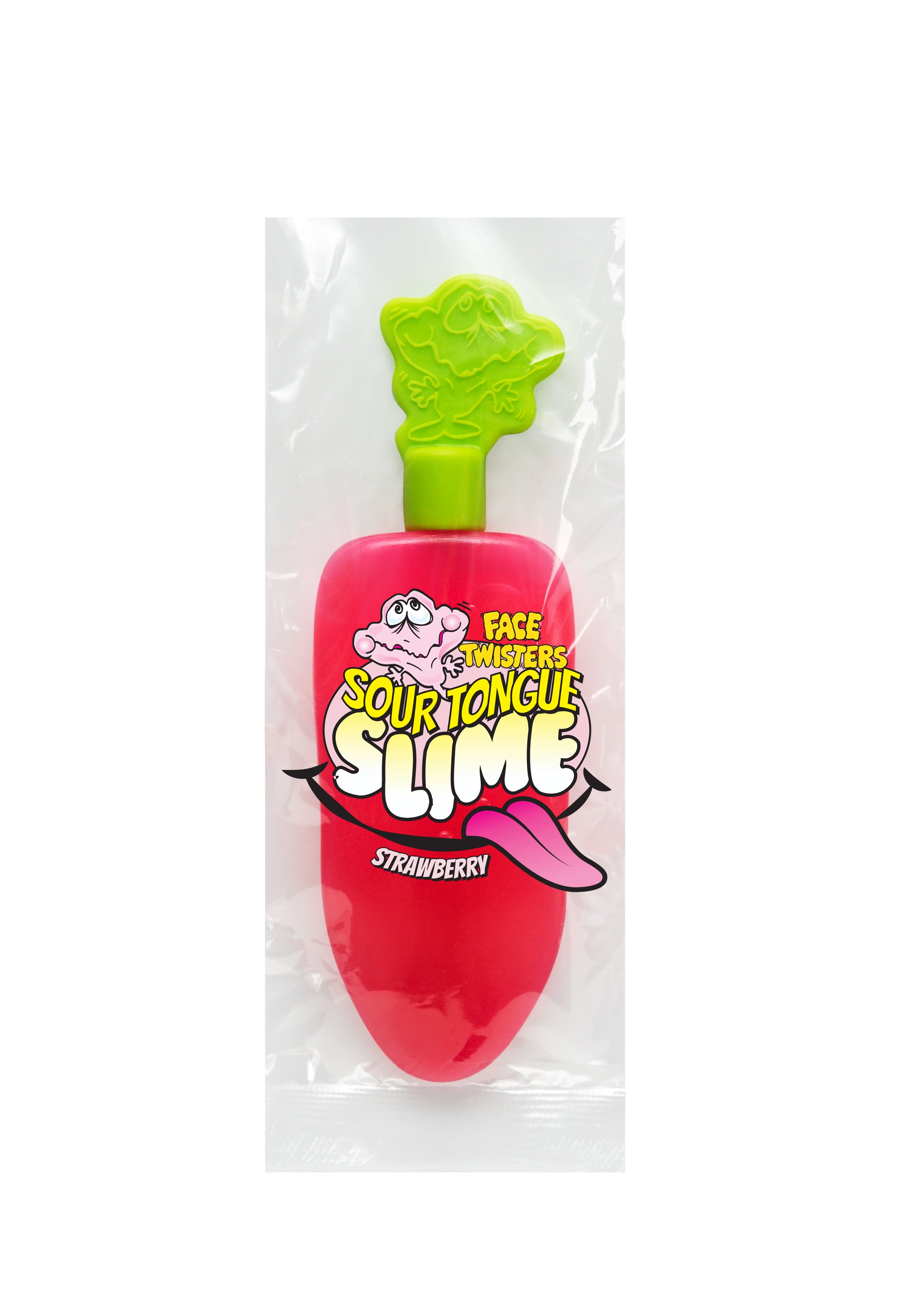 Face Twisters Sour Tongue Slime Straw/Apple 1.4 oz 6/24ct