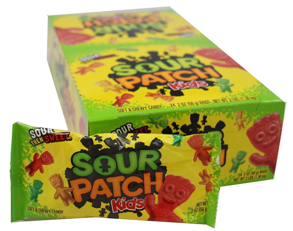 Mondelez 1.8oz & 2oz Bags Sour Patch Kids 12/24ct 2oz