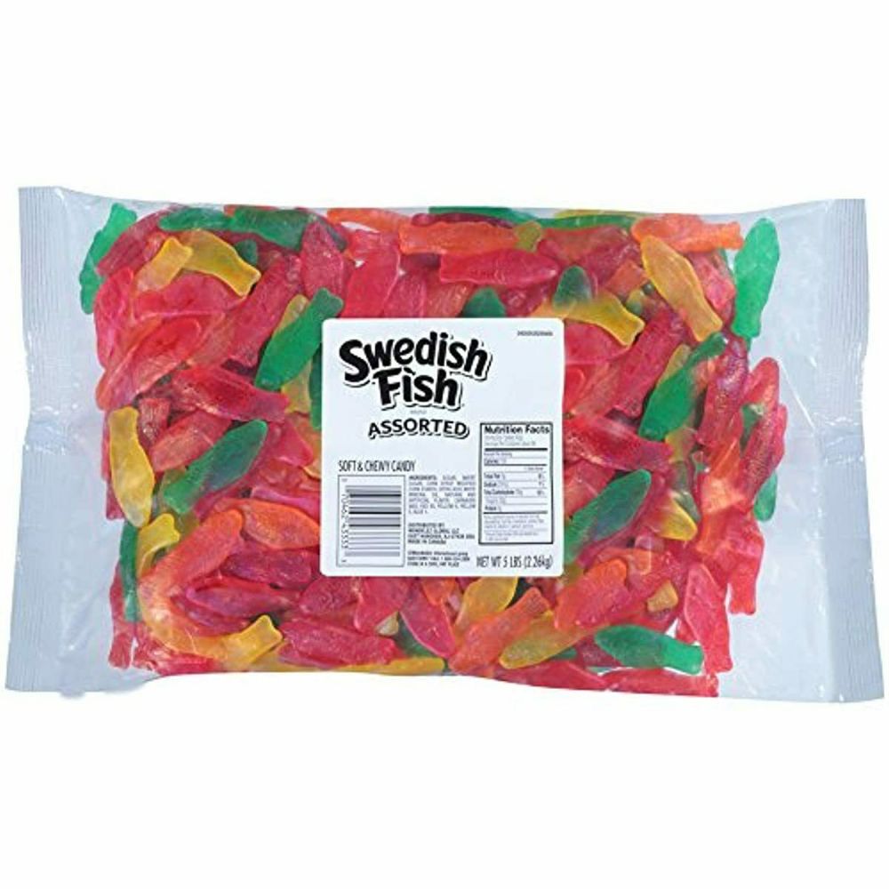 Mondelez Bulk 5 lb Bags Swedish Fish Assorted Large 6ct 5lb