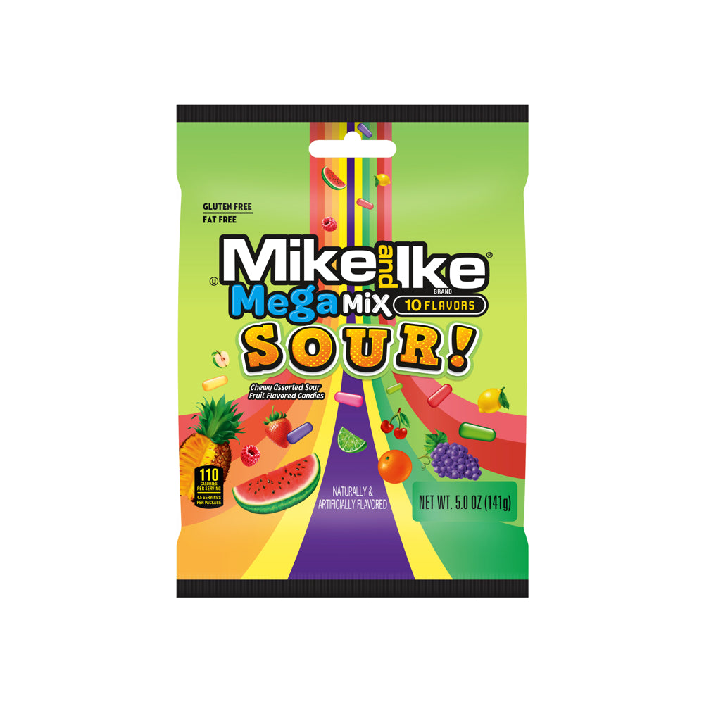 Mike & Ike Mega Mix Sour  Peg Bag 5oz 1/12ct