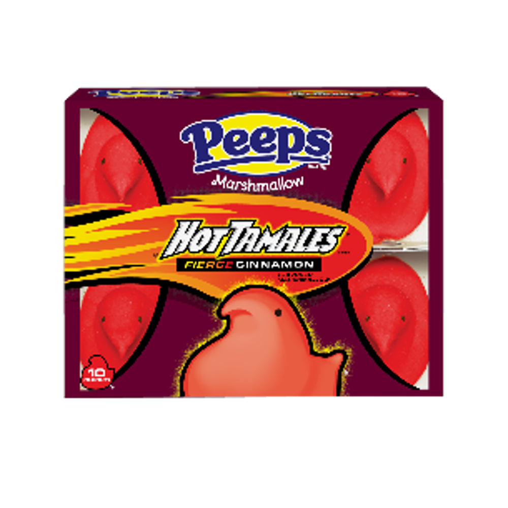 Jb Peeps E. 10ct Marshmallow Chicks Hot Tamale  3oz 36