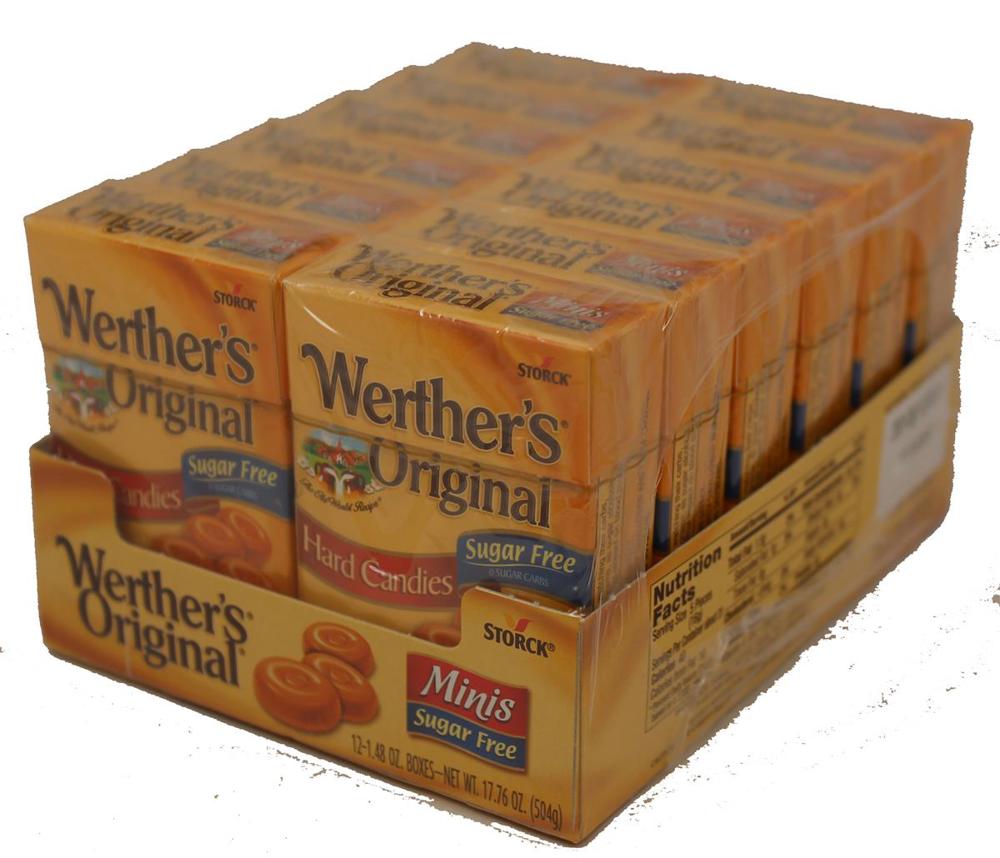 Storck Werther's Count Goods Original SF Minis Upright Flip Box 4/12ct 1.48oz