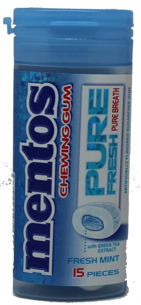 Mentos Gum Pocket Bottle Pure Fresh Fresh Mint 12/10ct 1.06oz