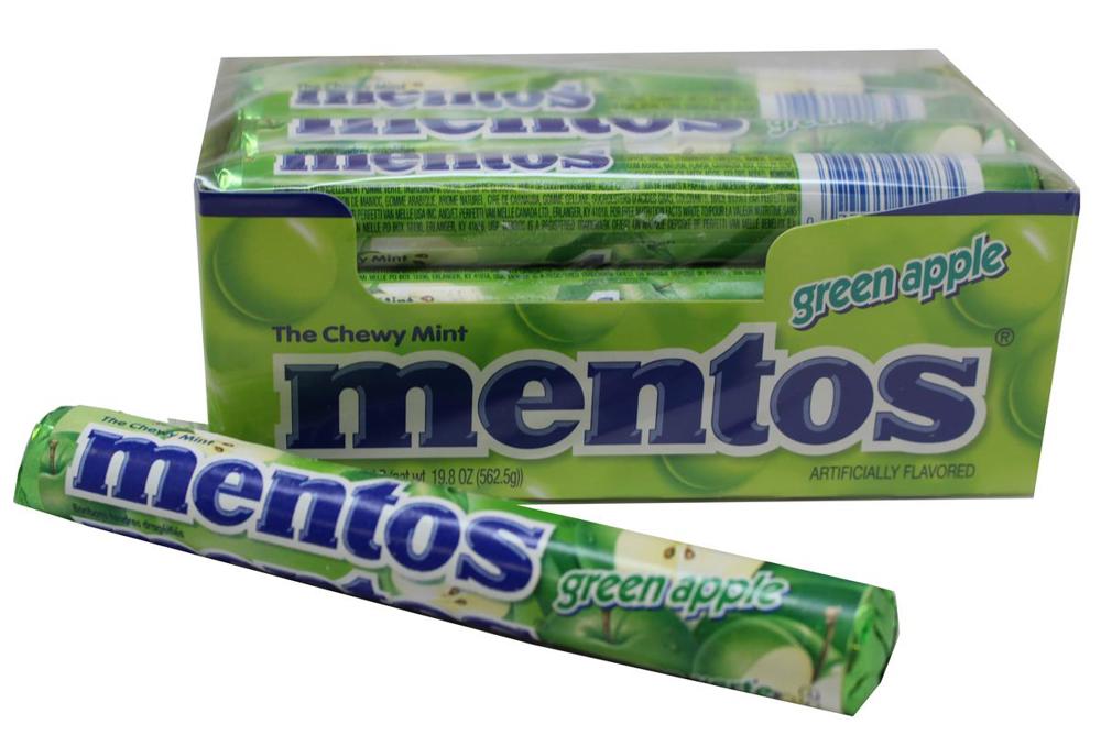 Mentos Singles Roll Green Apple 24/15ct 1.32oz