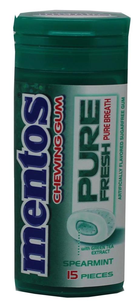 Mentos Gum Pocket Bottle Pure Fresh Spearmint 12/10ct 1.06oz