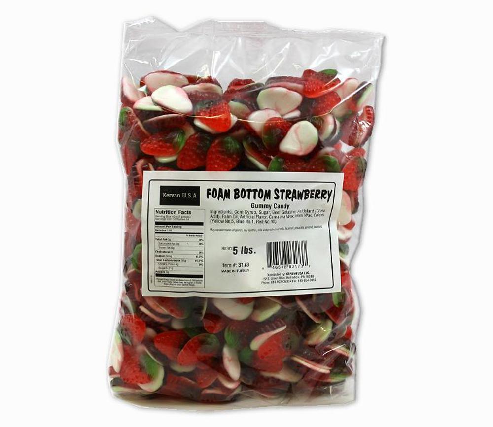 Kervan Bulk 5 lb Shaped Gummies Foam Bottom Strawberry 4ct 5lb