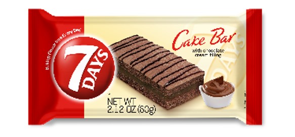 7 Days Cake Bars  Chocolate 2.12oz  day  12/8ct