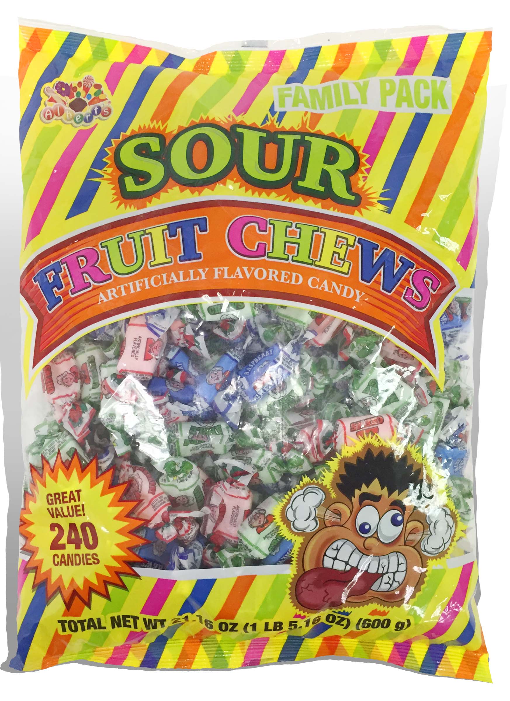 Albert's Fruit Chews 240 count Sour 18/240ct 21.16oz