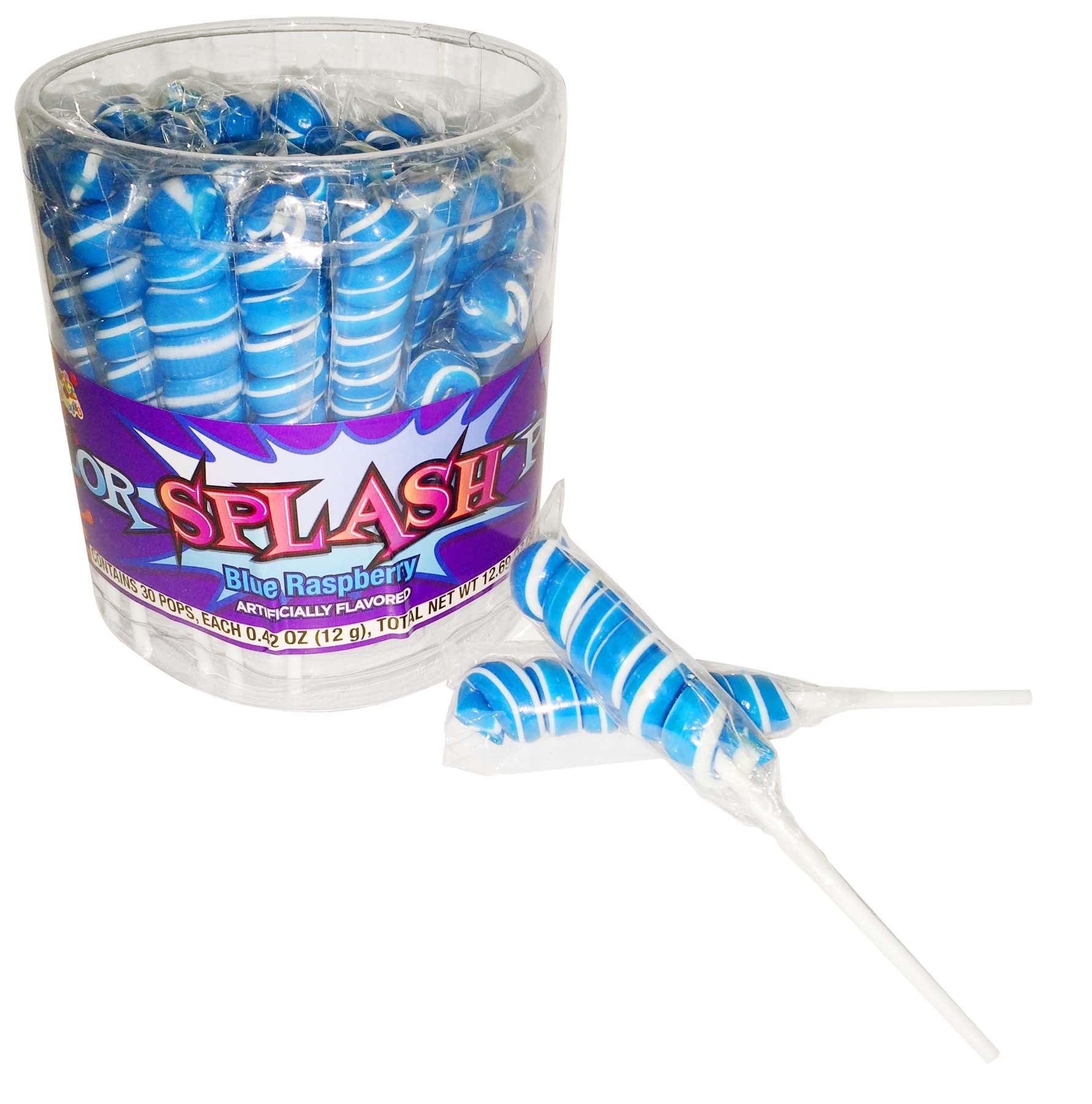 Albert's Color Splash Pops Tubs Royal Blue: Blue Raspberry 6/30ct 12.69oz