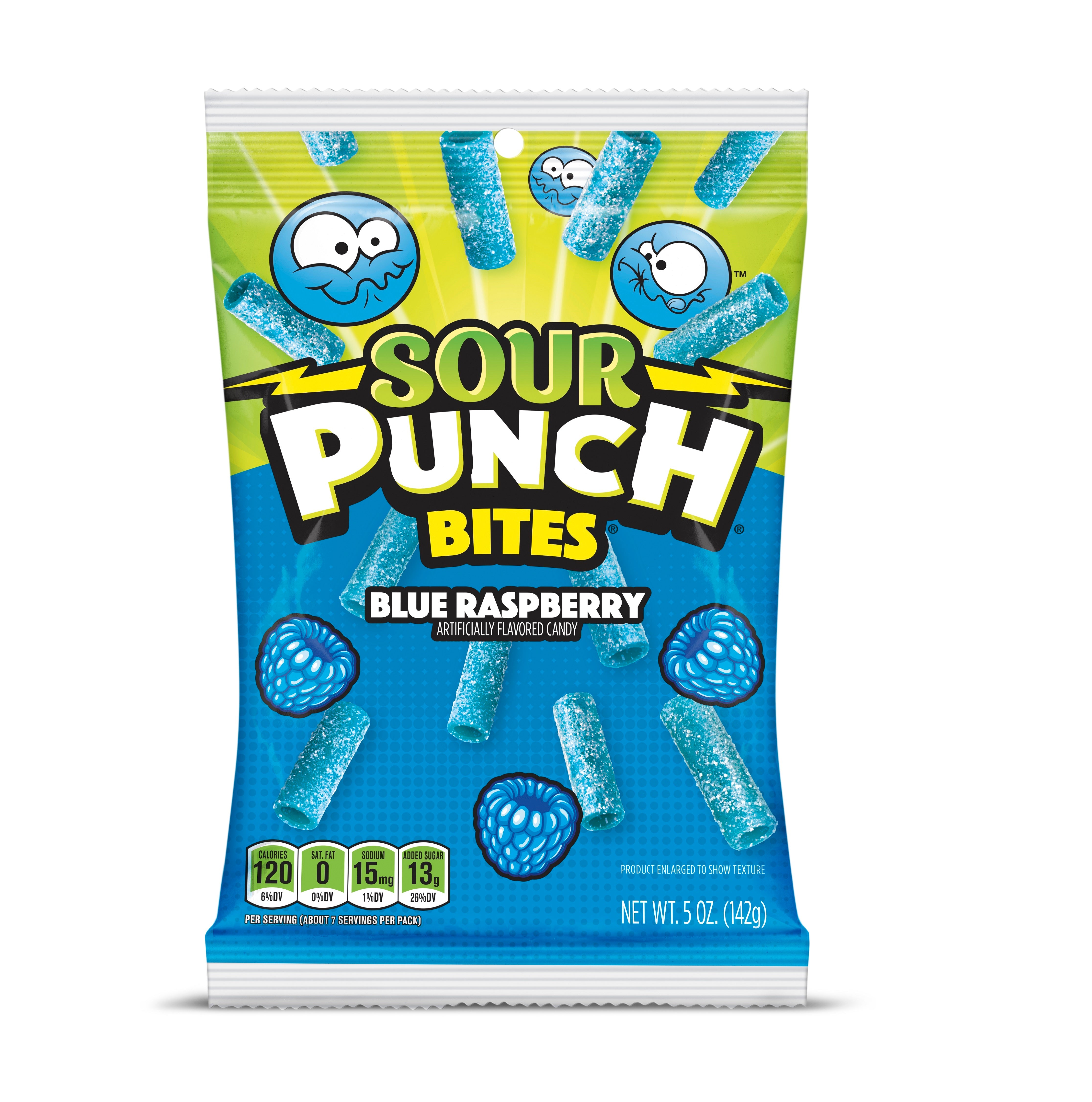 Sour Punch Blue Raspberry  Bites Peg 5oz 1/12ct