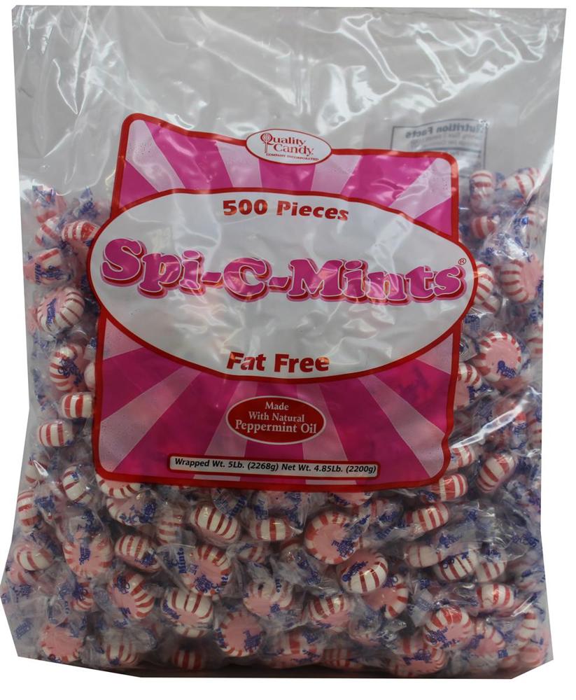 Quality Bulk Candy 5 lb Bag Spi-C-Mints Approx 485 Piece(s) 5ct 5lb