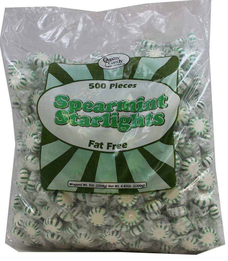 Quality Bulk Candy 5 lb Bag Spearmint Starlights Approx 450 Piece(s) 5ct 5lb