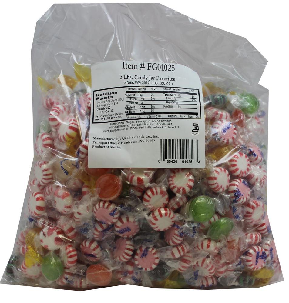 Quality Bulk Candy 5 lb Bag Jar Assortment Approx 450 Piece(s) 5ct 5lb