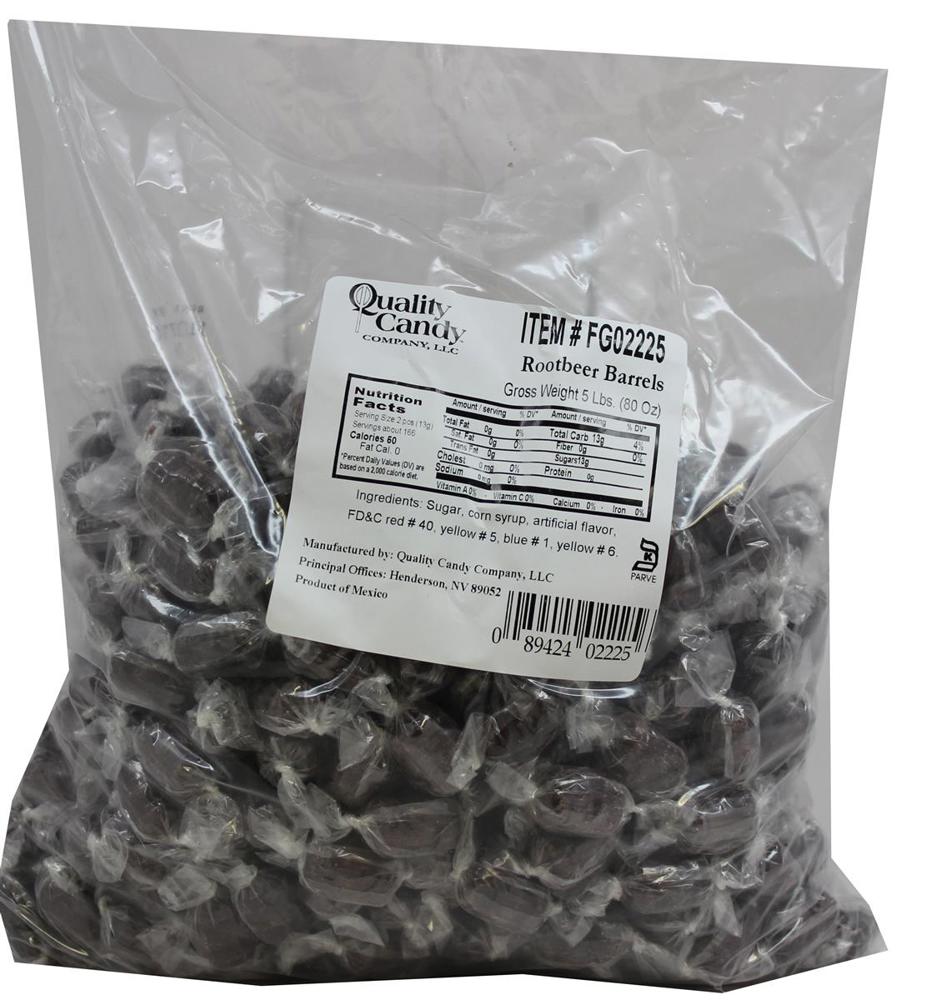 Quality Bulk Candy 5 lb Bag Root Beer Barrels Approx 325 Piece(s) 5ct 5lb