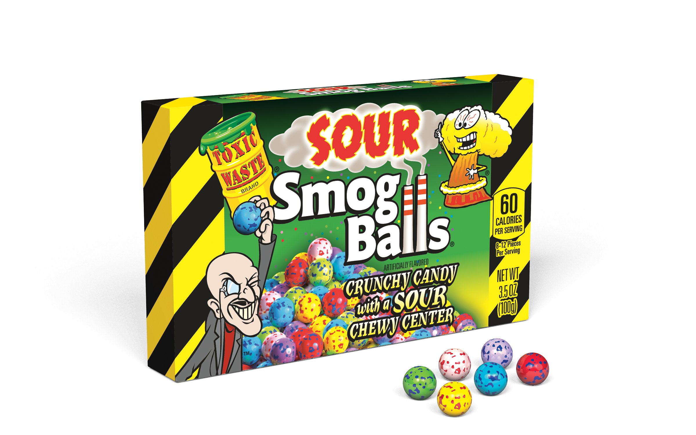 Toxic Sour Smog Balls Theatre Box 12ct 3.5oz