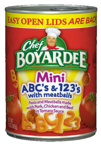 Chef Boy 14-15 Oz Cans Abc 123/Mtbl 15 oz 1/24ct