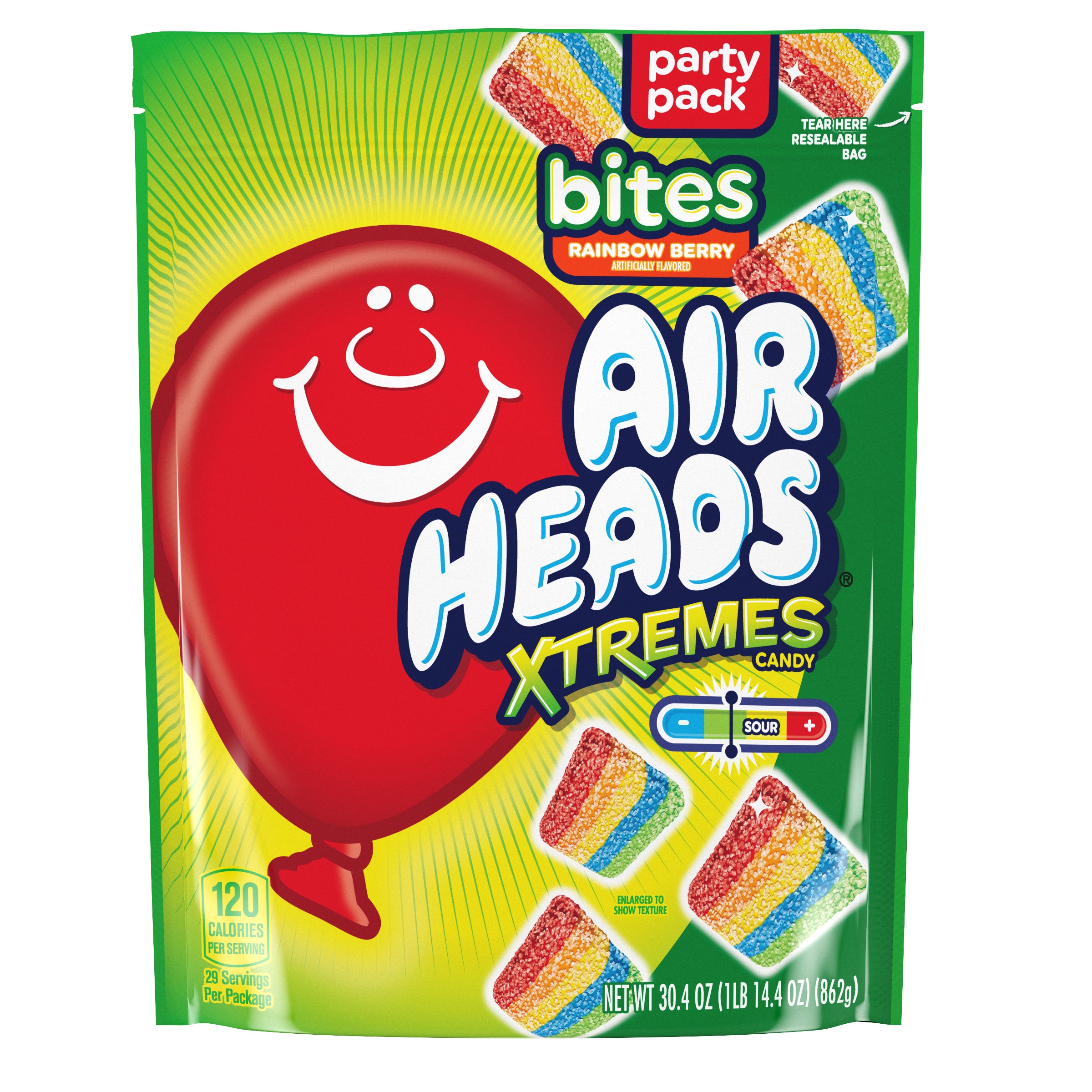 Airheads Xtremes Bites Rainbow Berry SUB 30.4oz  1/4ct