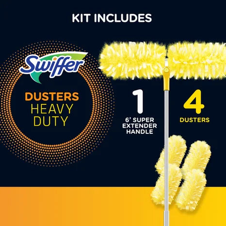 Swiffer Duster Heavy Dty Supr Ext Hndl Dusting Kit (1 Hndl,4Dstrs) 1/4ct