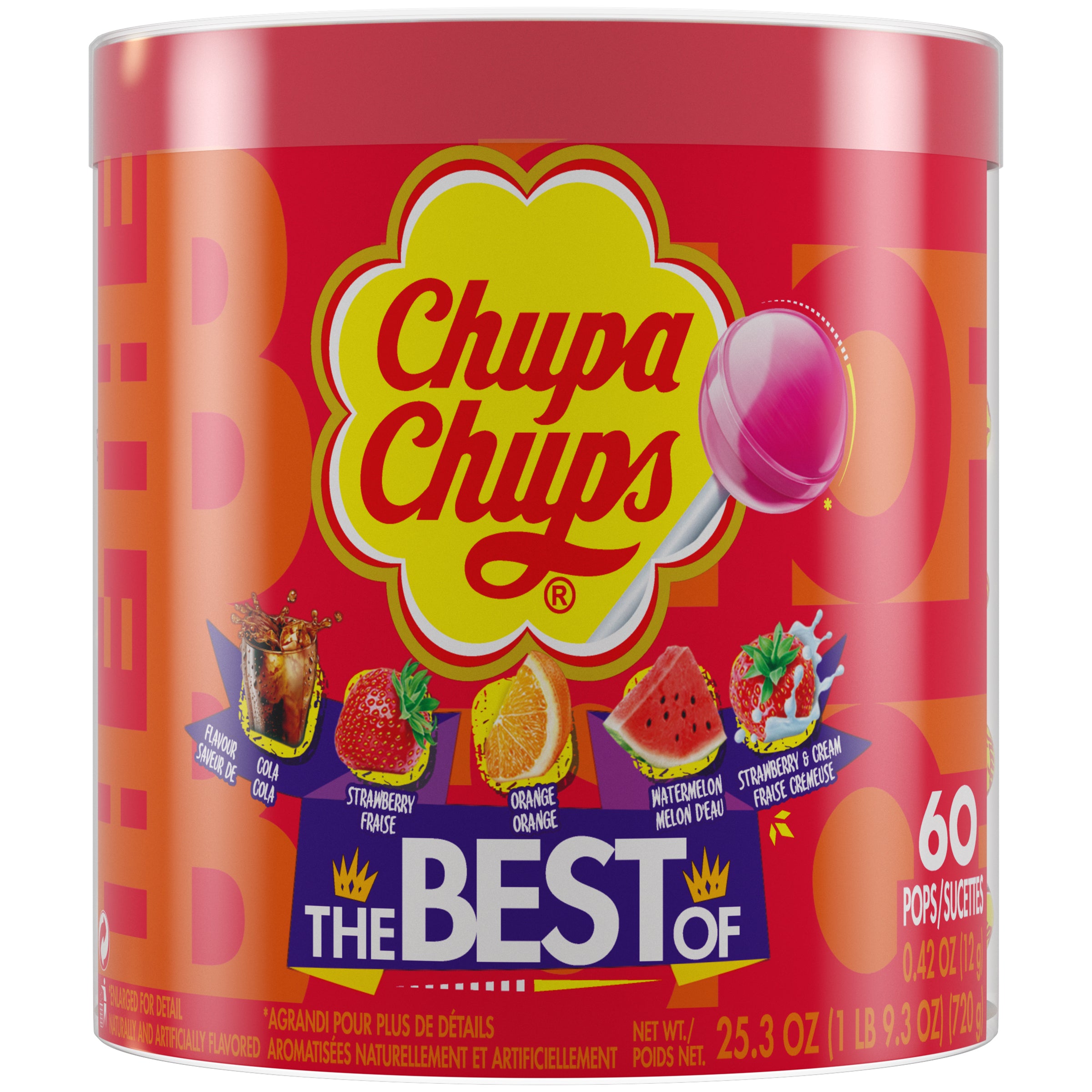 Chupa Chups "Best Of" 60pc Drum - Assorted 1/8ct