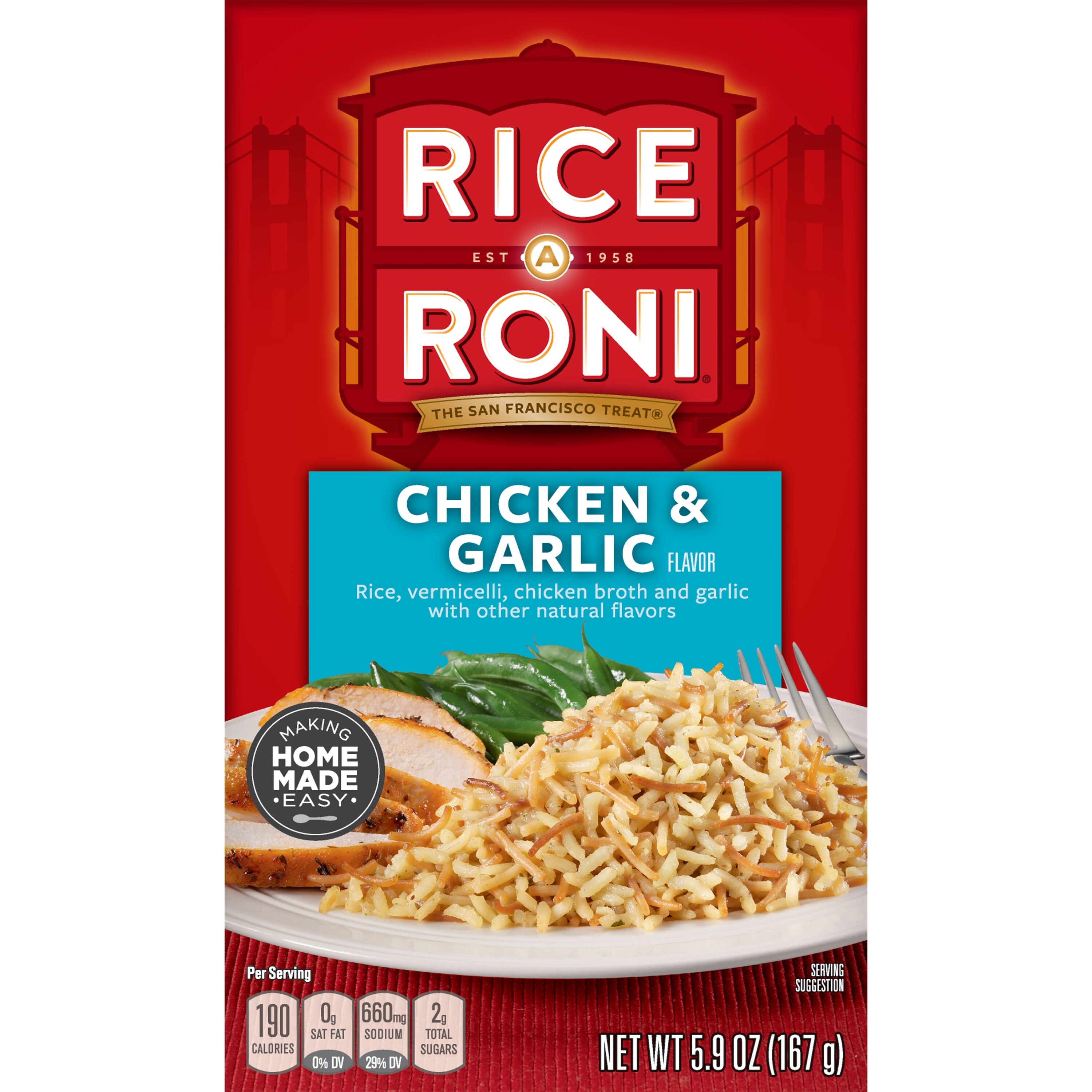 Quaker Rice-A-Roni Chicken & Garlic 12ct 5.9oz